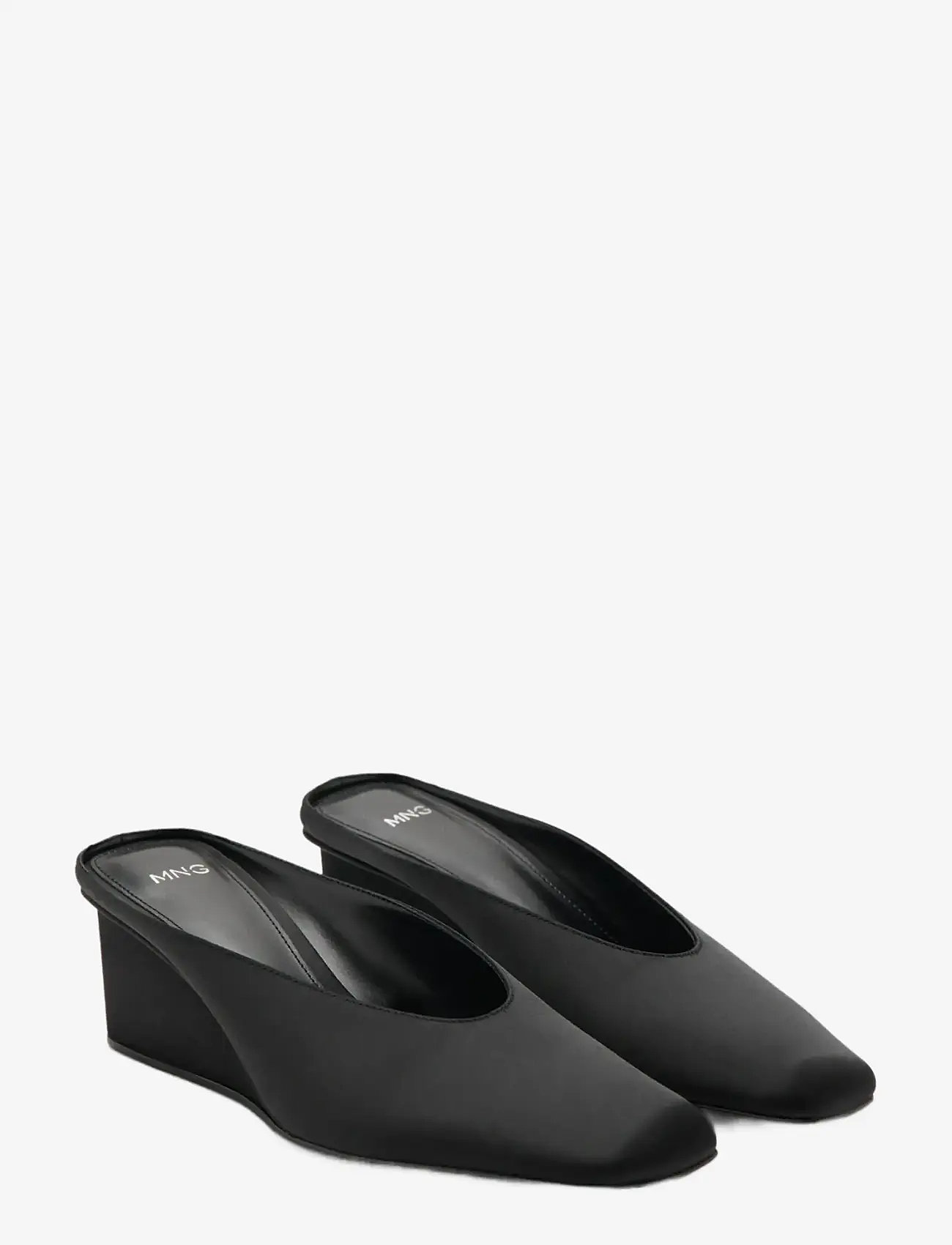 Mango - Square toe wedge heel shoe - keilabsatz schuhe - black - 1