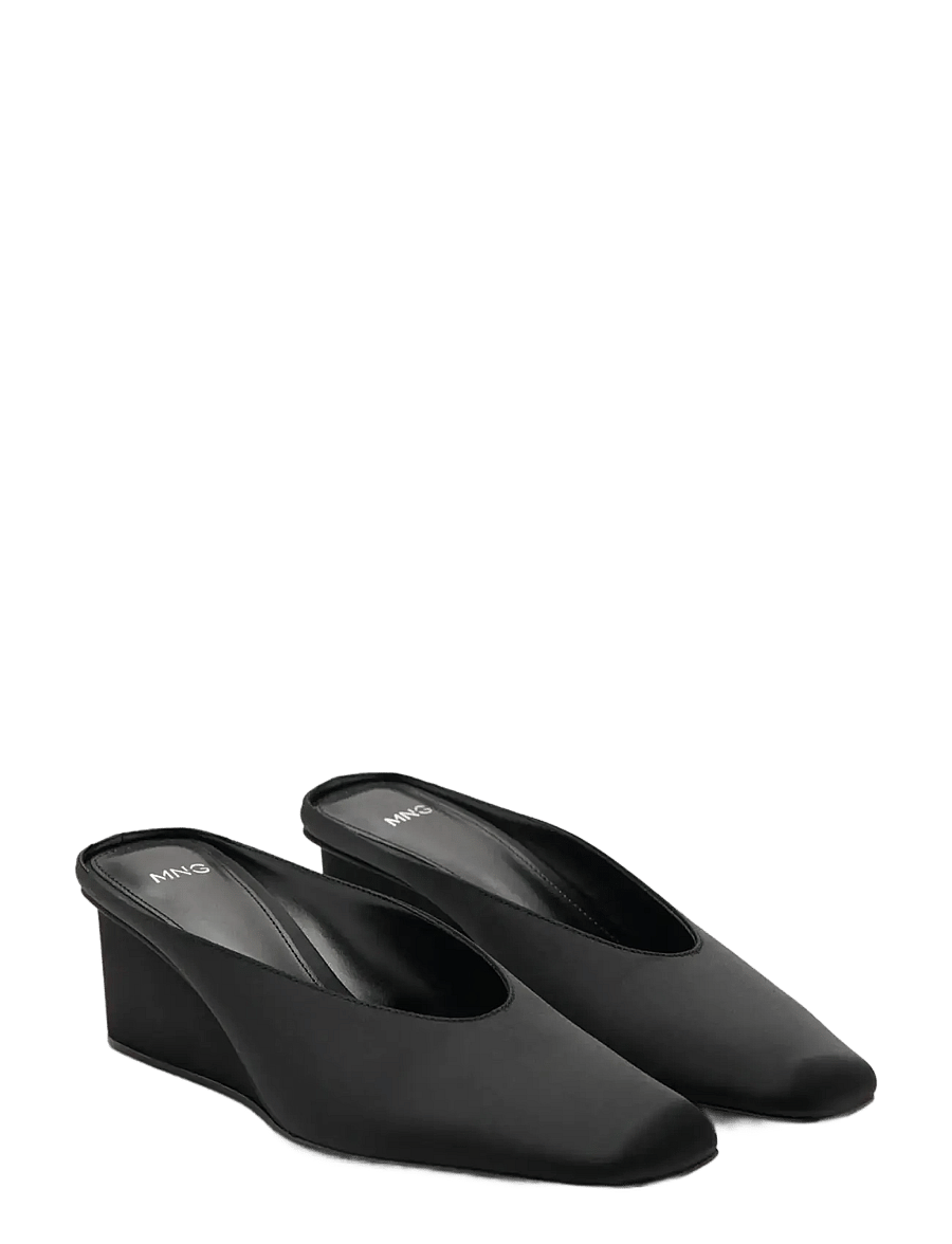 Mango - Square toe wedge heel shoe - kilehæle - black - 1