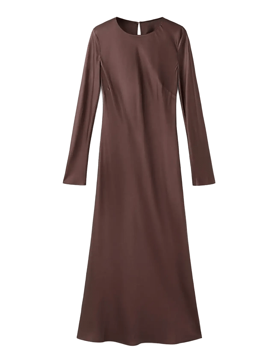 Mango - Long flared dress - maxi kjoler - brown - 1