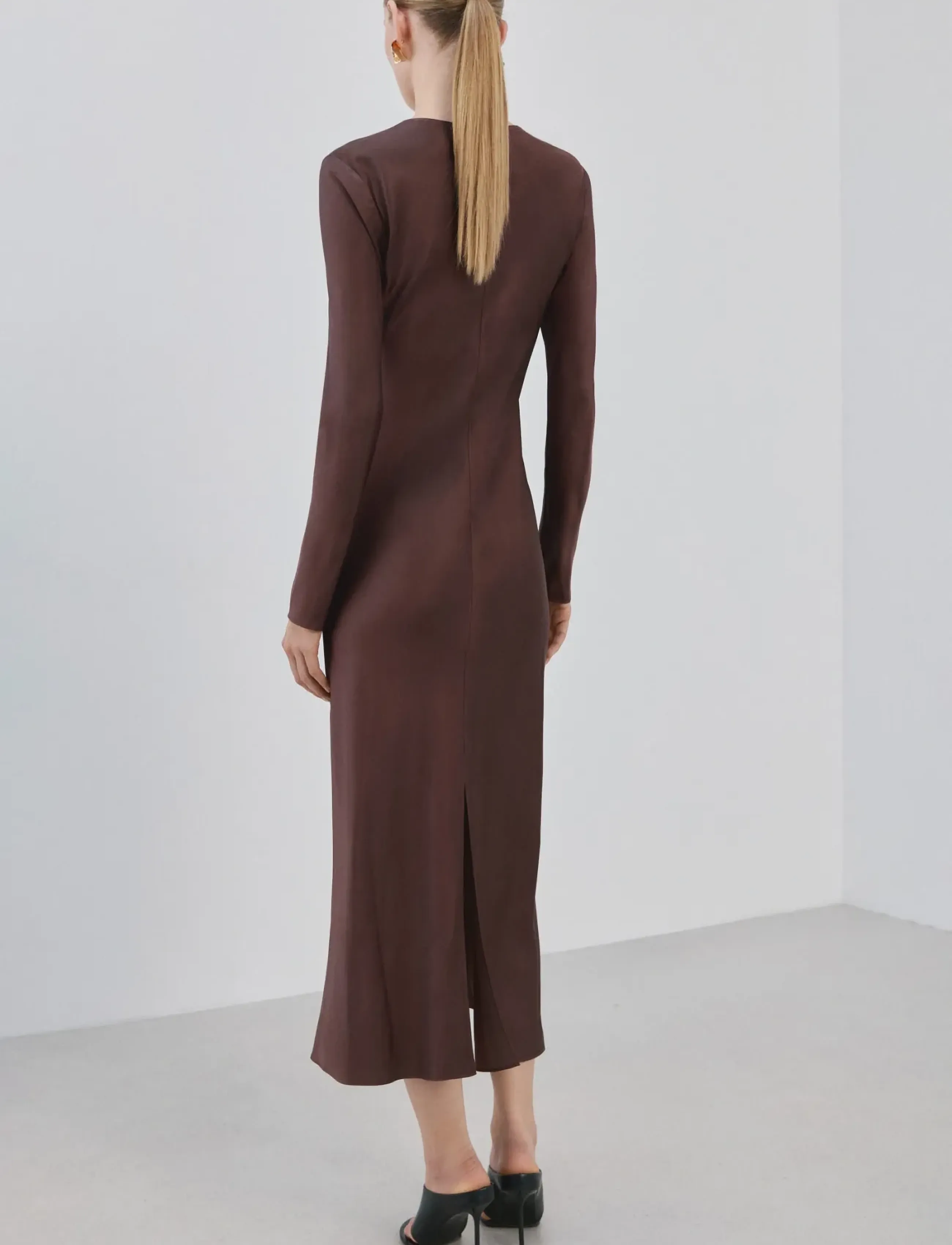 Mango - Long flared dress - maxi kjoler - brown - 2