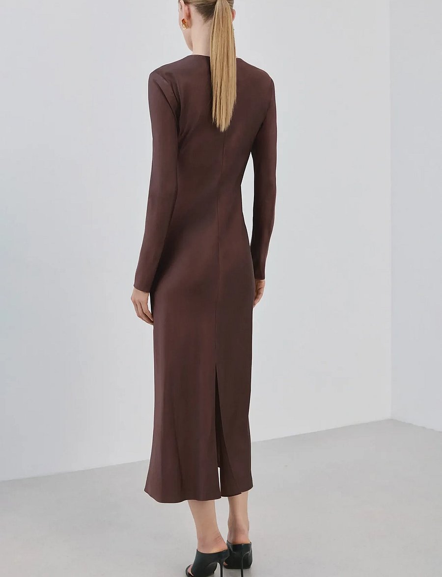 Mango - Long flared dress - maxi kjoler - brown - 2