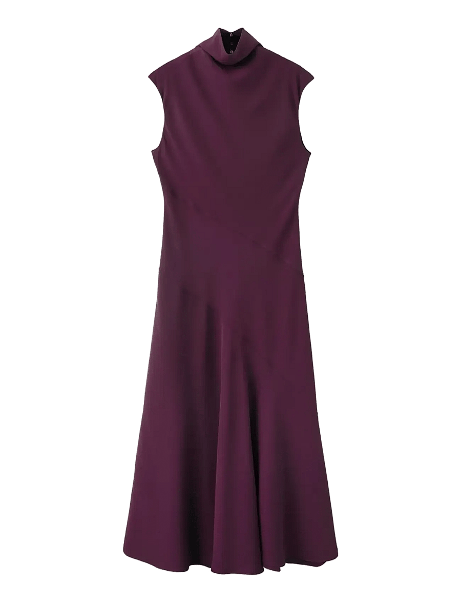 Mango - Long dress with draped neck - cocktail-kjoler - dark red - 1