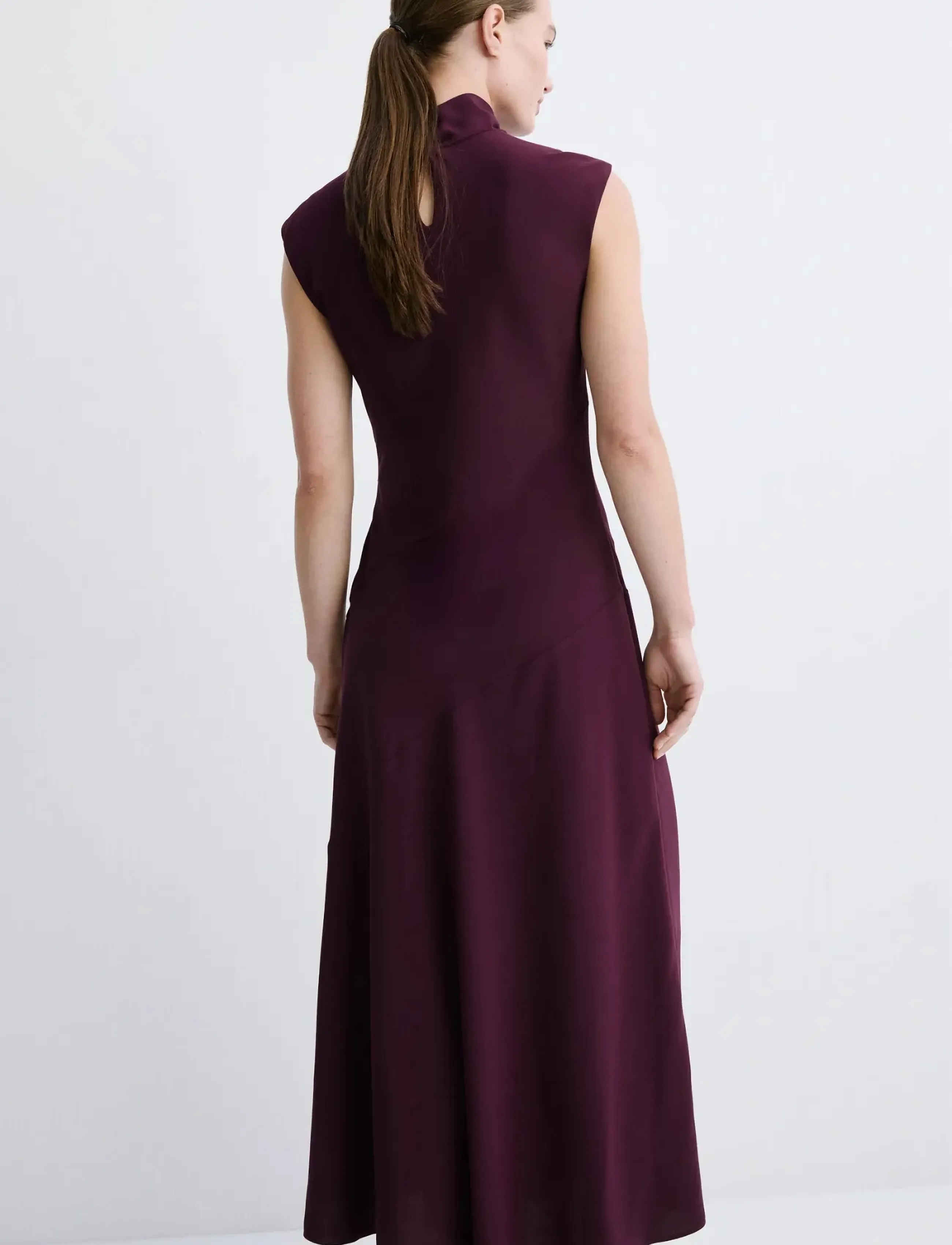 Mango - Long dress with draped neck - cocktailkjoler - dark red - 2