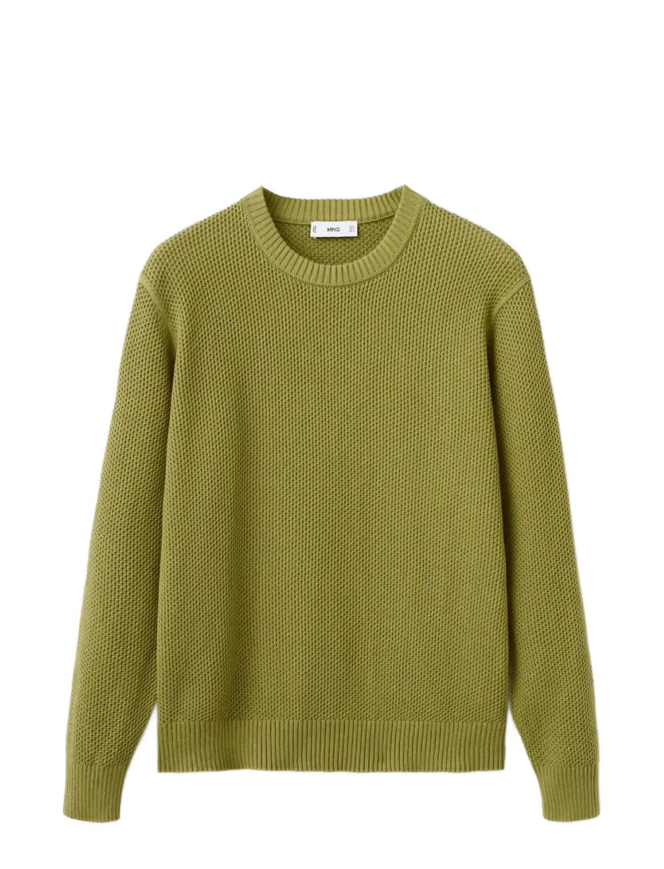 MANGO Medium-Knit Microstructure Pullover Grün - XXL - Herren