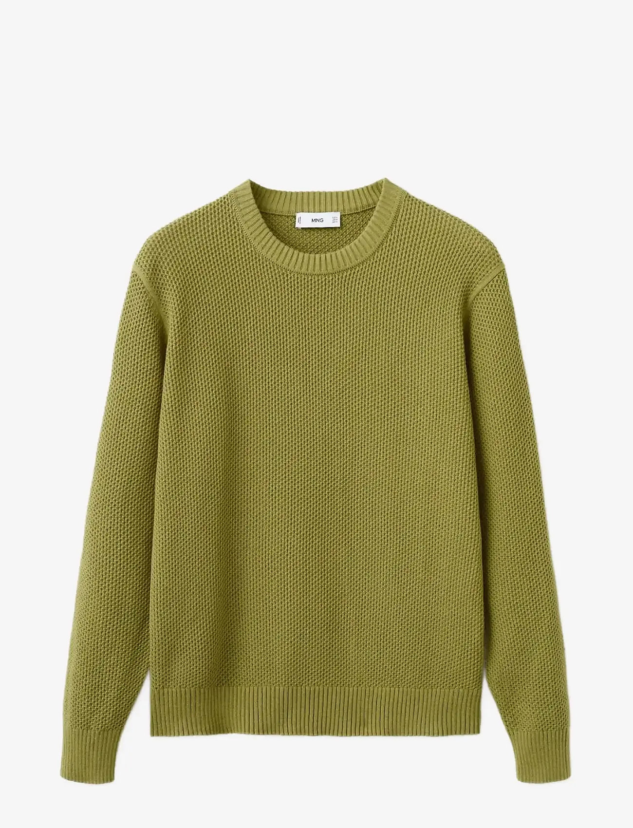 Mango - Medium-knit microstructure sweater - rund hals - bright green - 1