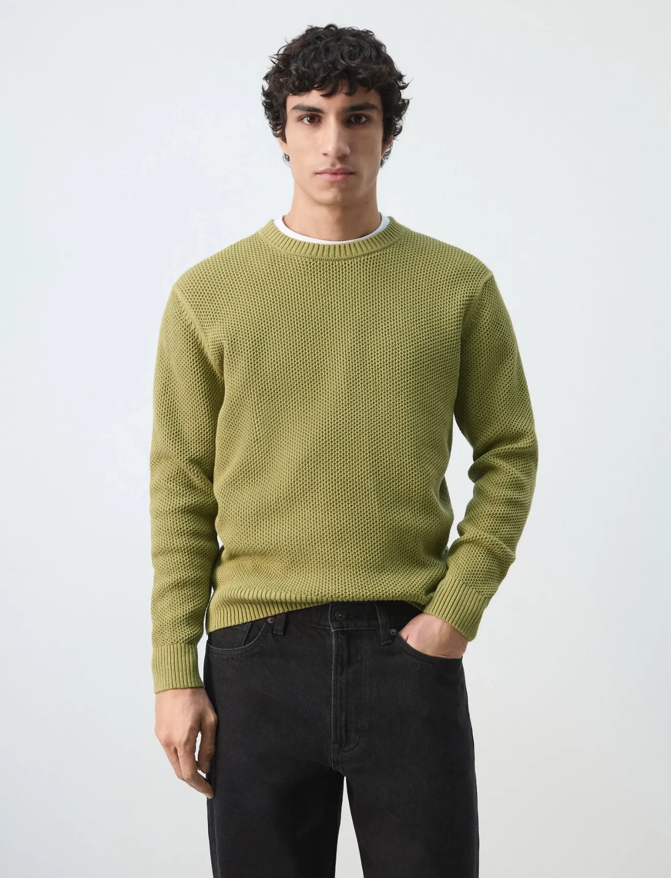 Mango Medium-knit microstructure sweater - Mango - BRIGHT GREEN / green