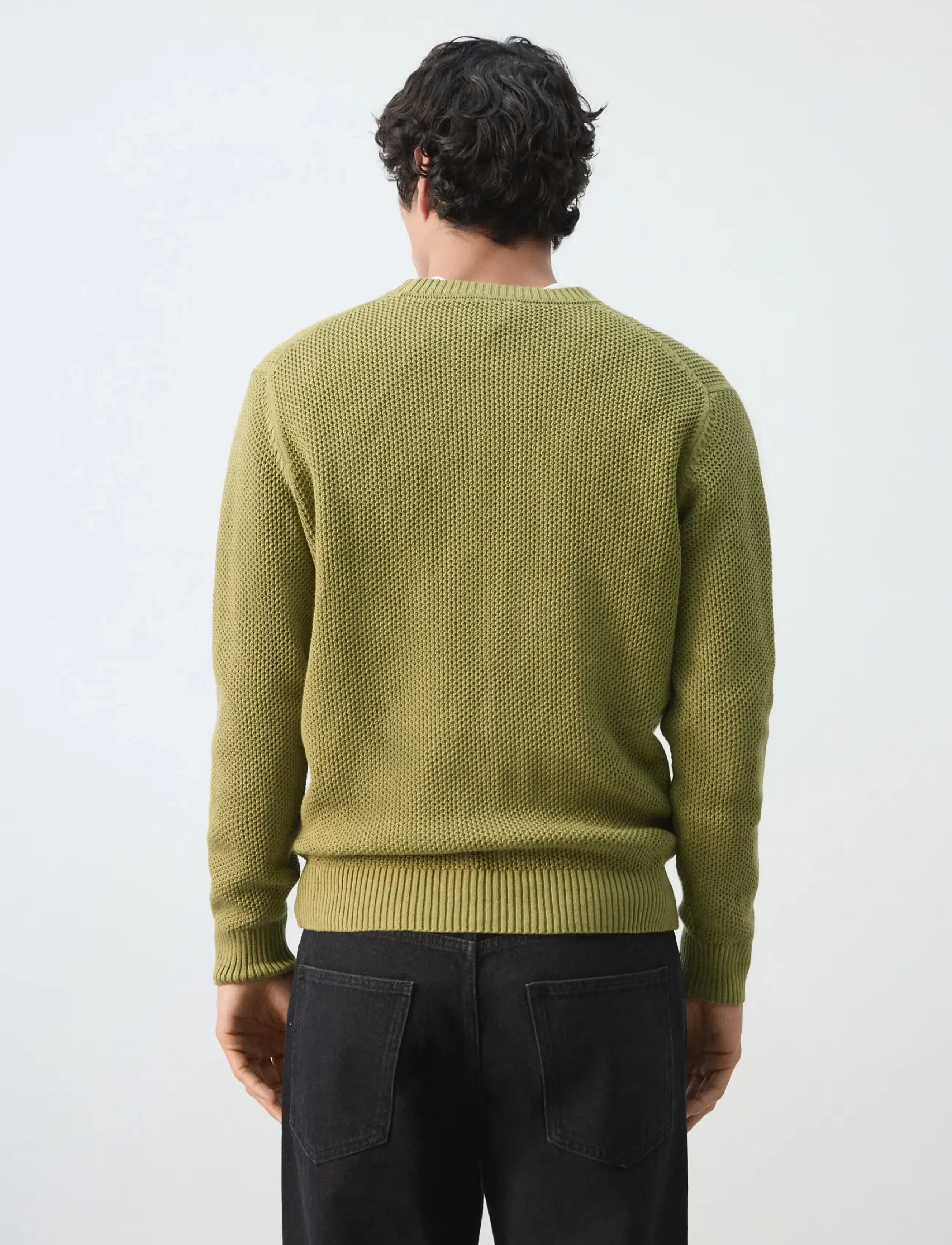 Mango - Medium-knit microstructure sweater - rundhals - bright green - 2