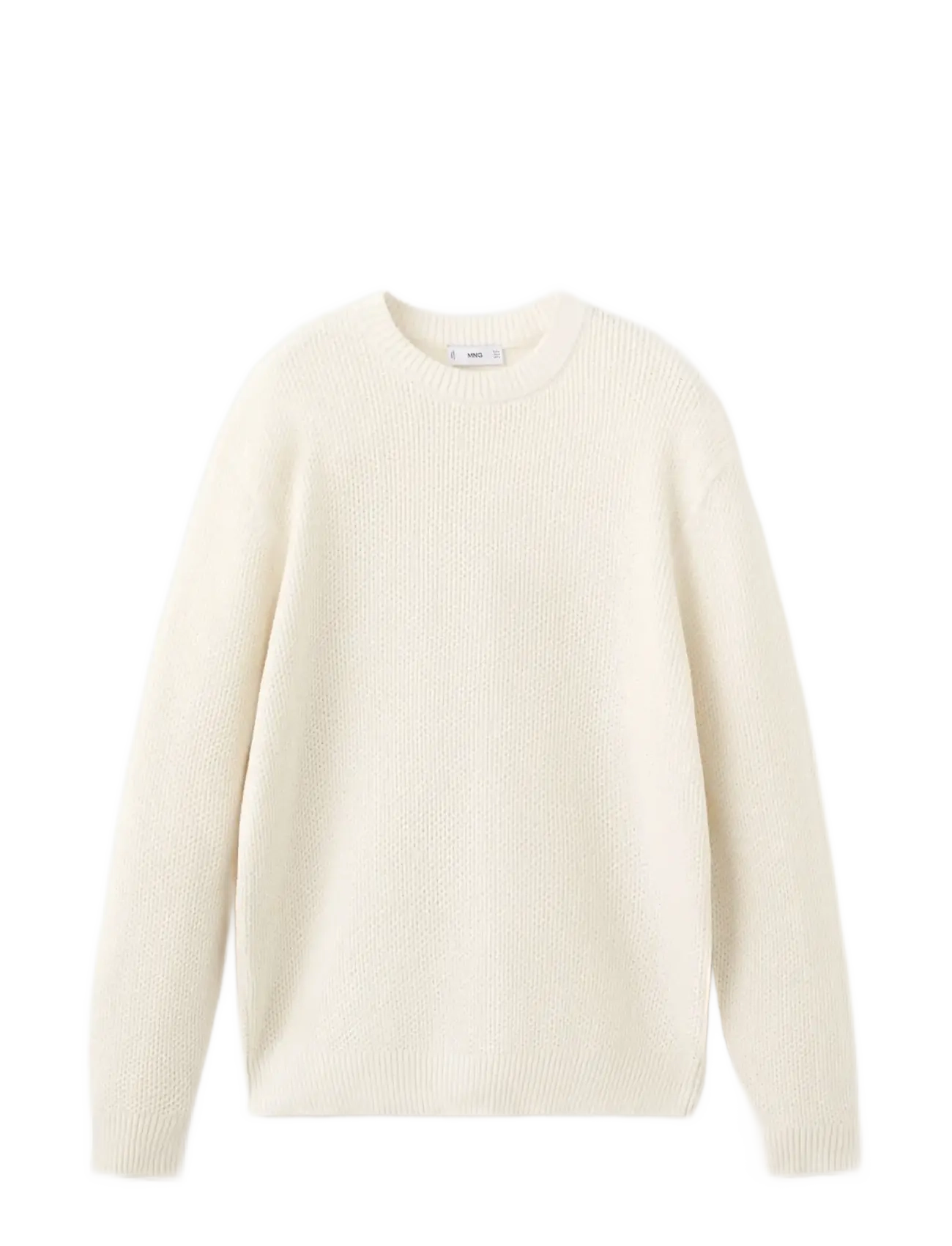 Mango Medium-knit microstructure sweater - Rund hals - LIGHT BEIGE / cream