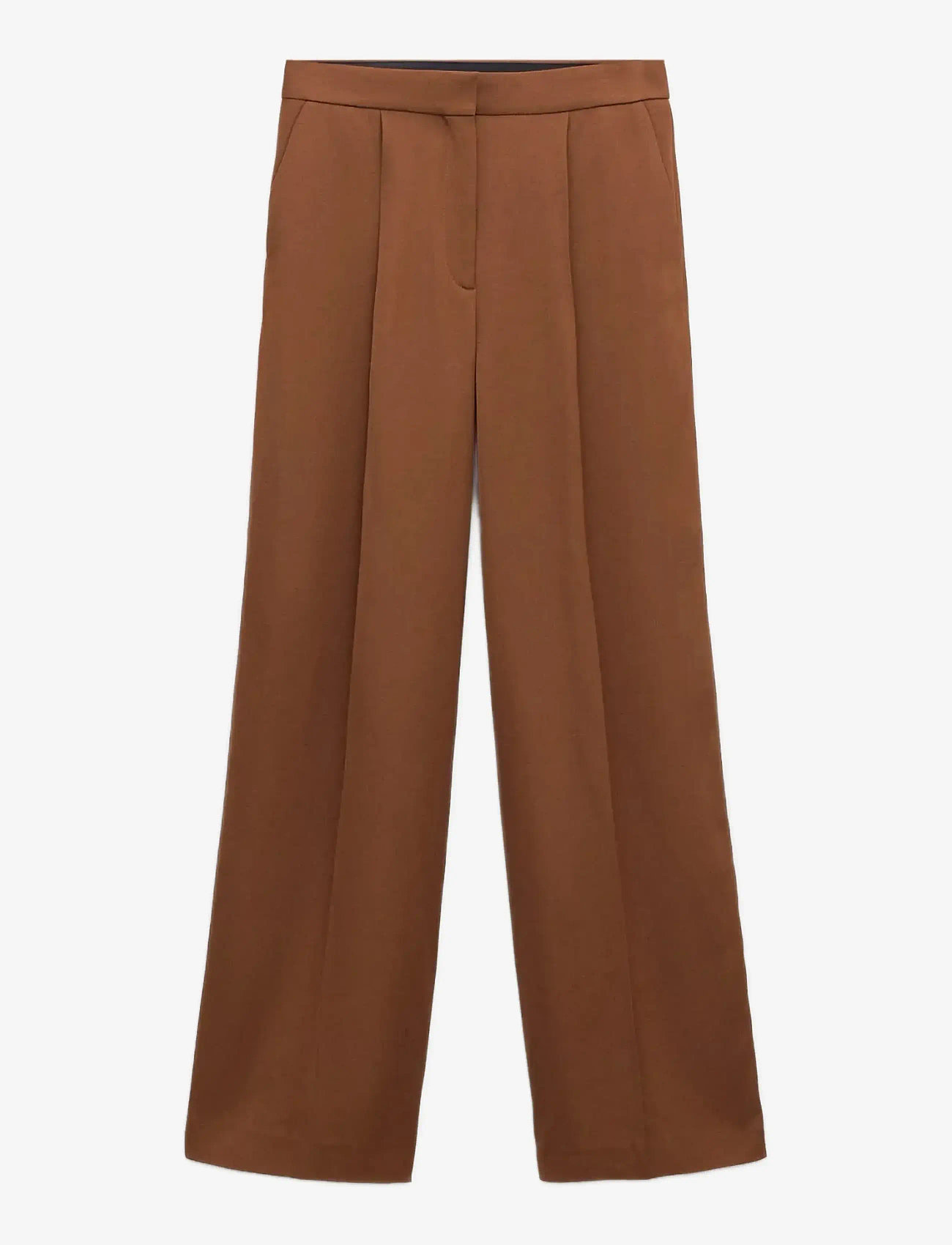 Mango - Straight low-rise suit trousers - habitbukser - dark brown - 1