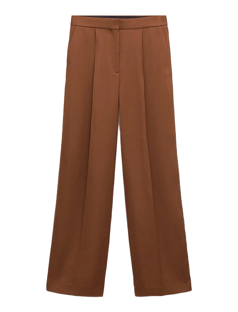 Mango - Straight low-rise suit trousers - habitbukser - dark brown - 1
