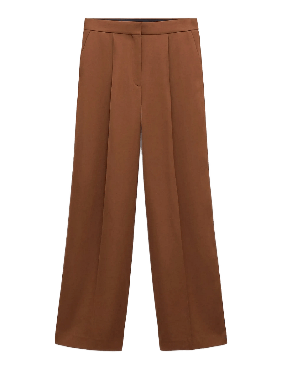 Mango - Straight low-rise suit trousers - habitbukser - dark brown - 1