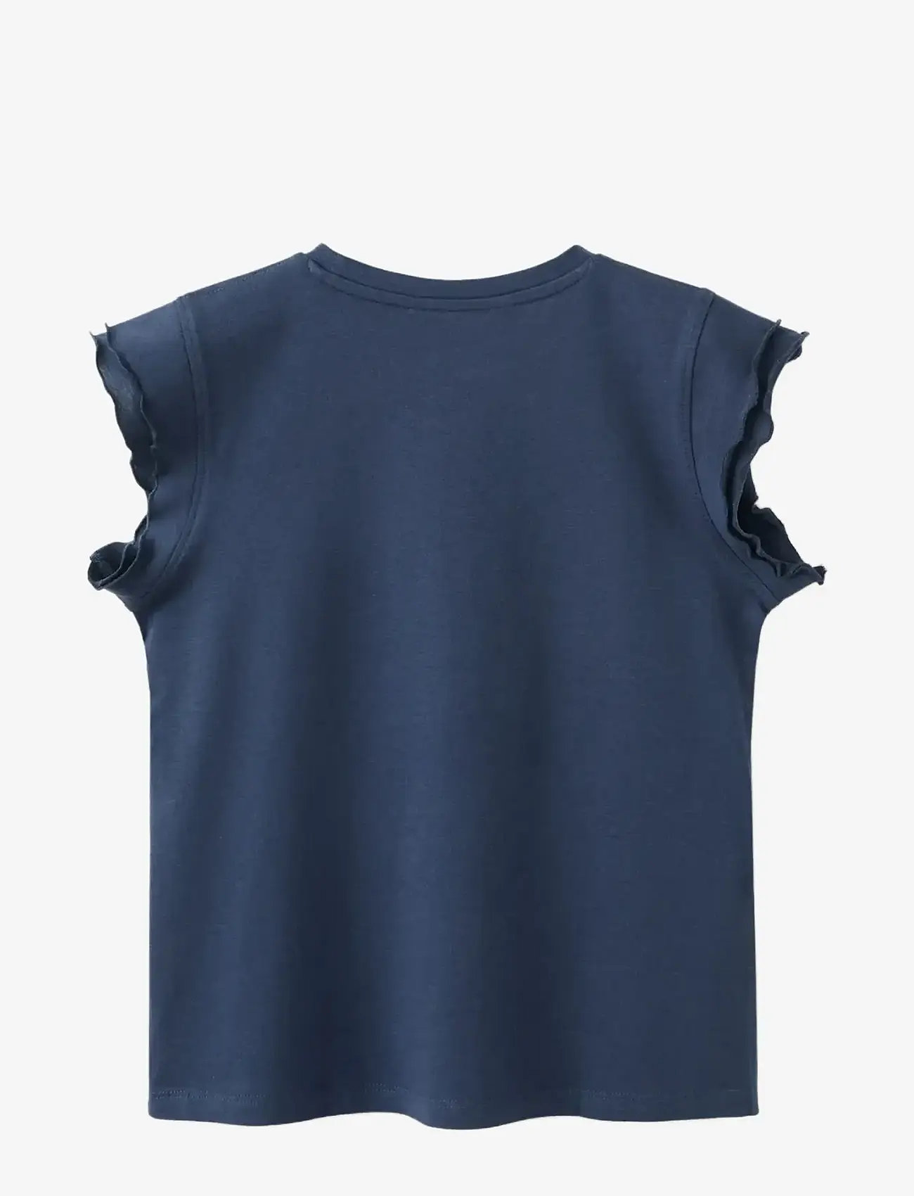 Mango - Short-sleeved ruffle t-shirt - kortærmede t-shirts - navy - 1