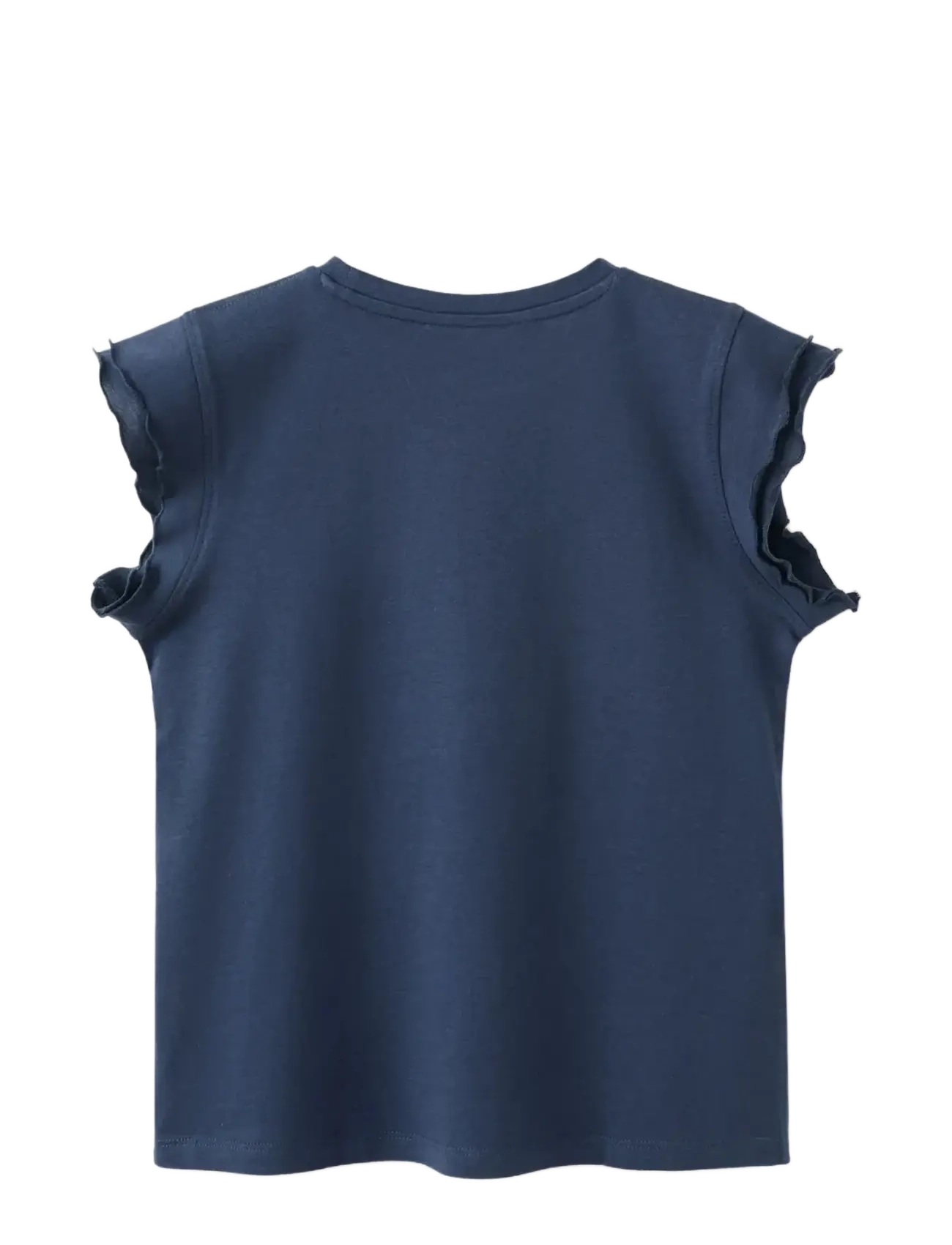 Mango - Short-sleeved ruffle t-shirt - kortærmede t-shirts - navy - 1