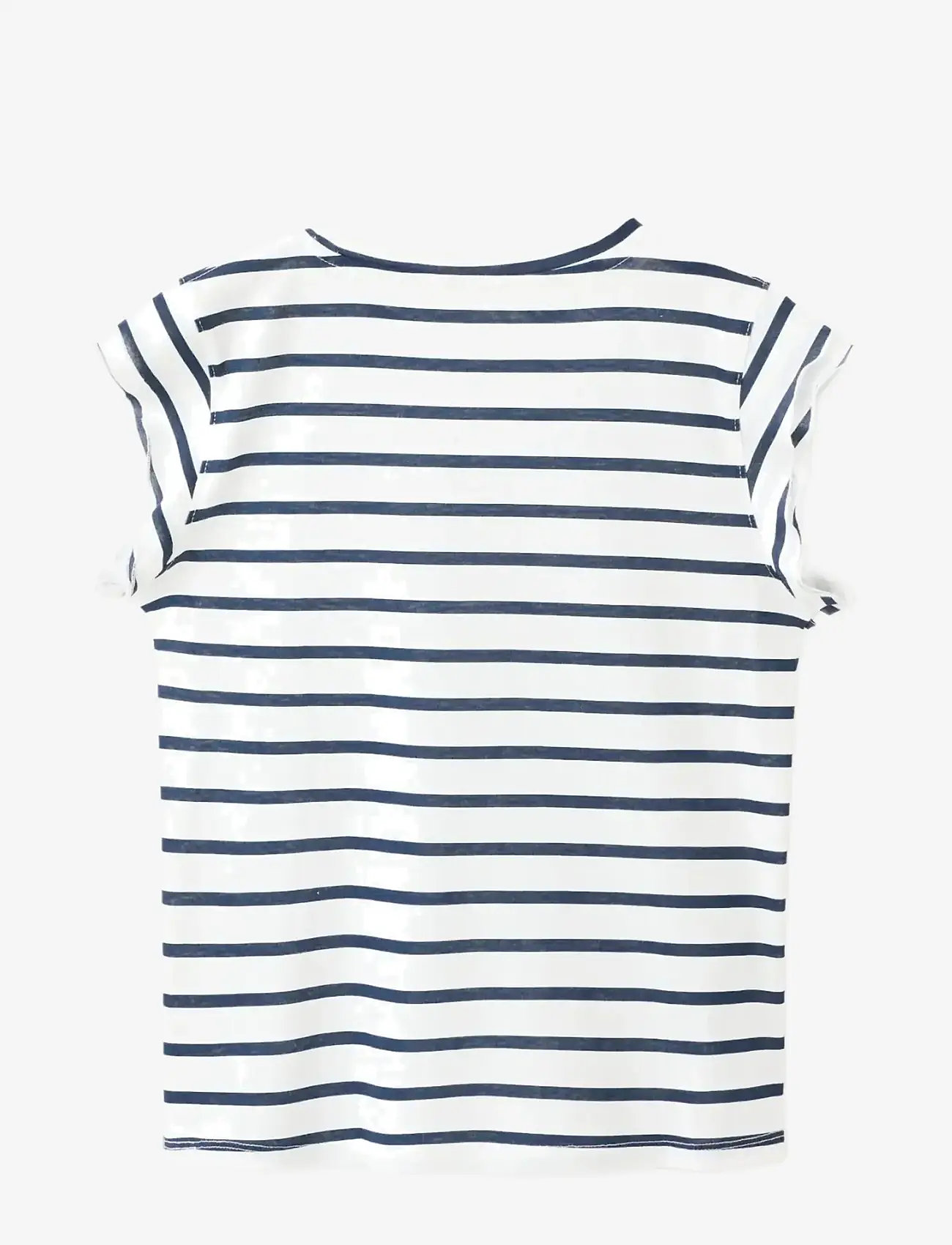 Mango - Ruffled striped t-shirt - kortærmede t-shirts - navy - 1