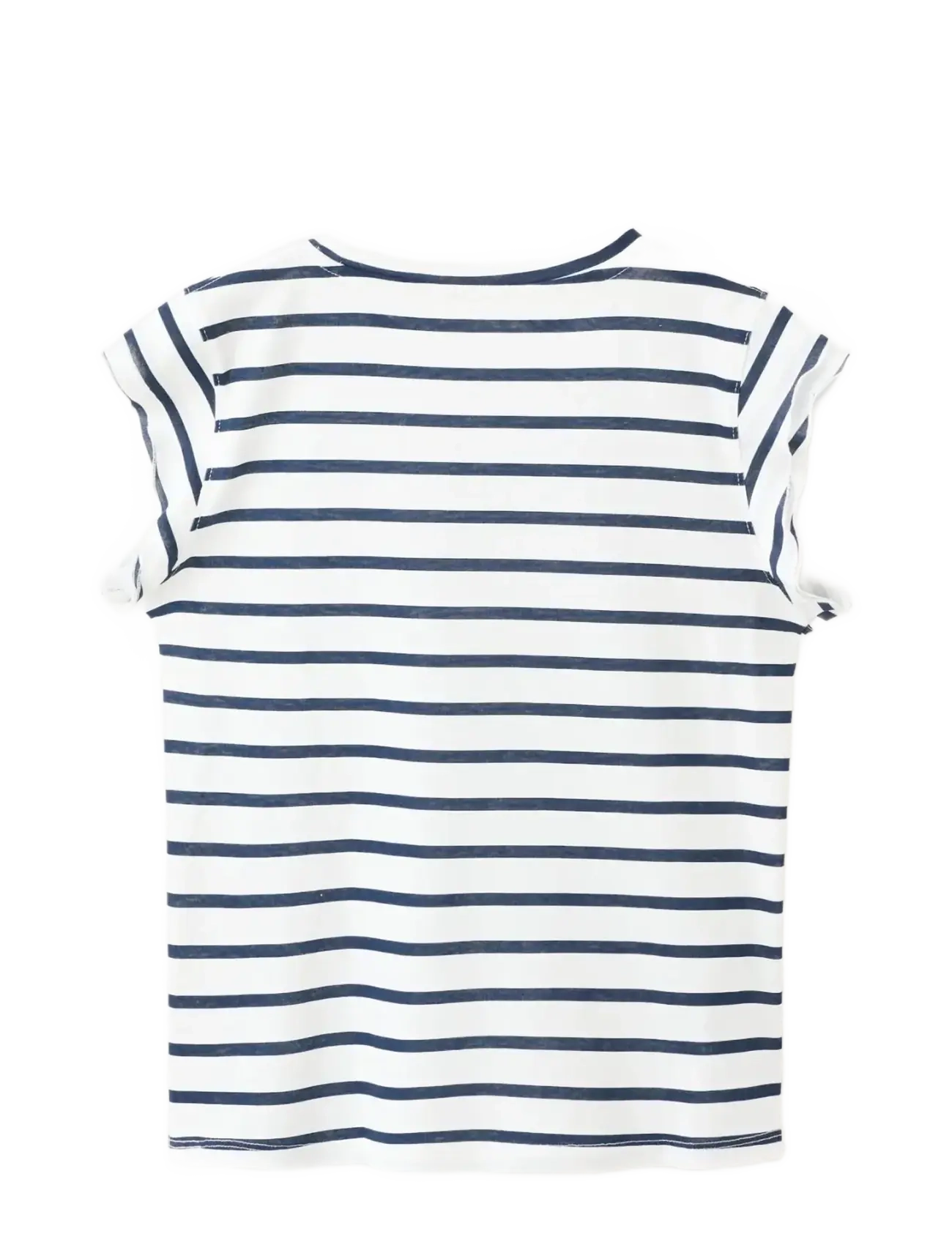Mango - Ruffled striped t-shirt - kortærmede t-shirts - navy - 1