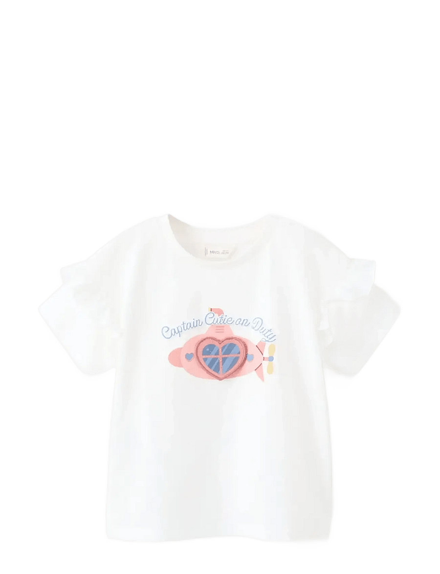 Mango - T-shirt with print drawing - kortærmede t-shirts - natural white - 0
