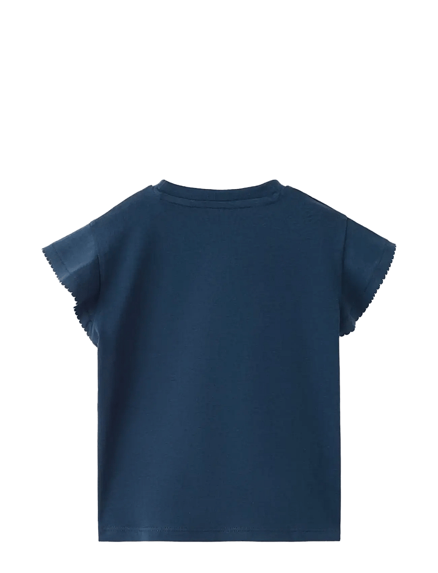 Mango - Short-sleeved cotton t-shirt - kortärmade t-shirts - navy - 1