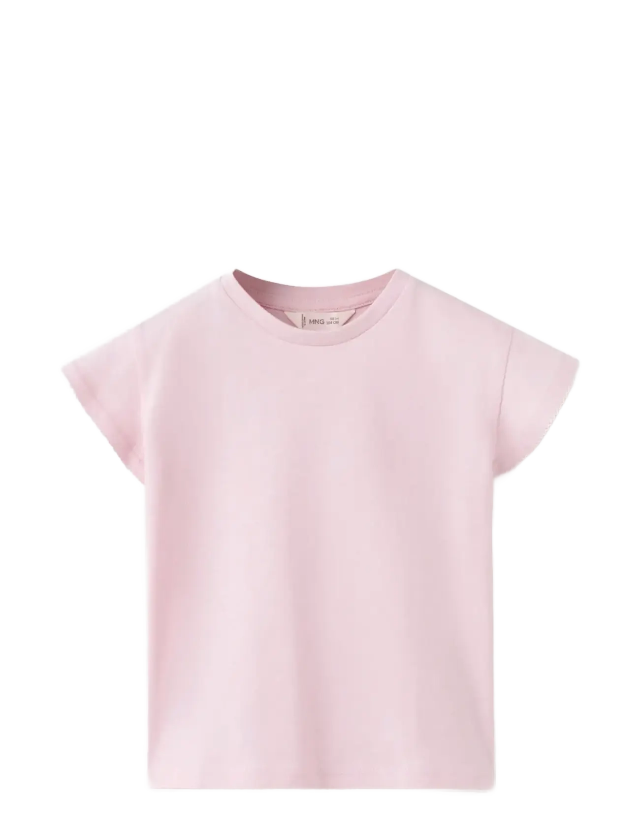 Mango Short-Sleeved Cotton T-Shirt, Børn, Kortærmet T-shirt, Pink, Str: 2-3