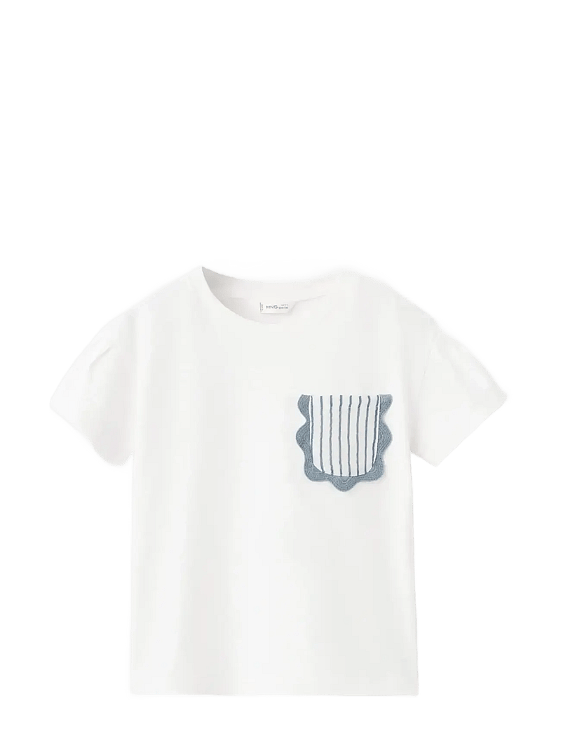 Mango - Ruffle cotton T-shirt - kortærmede t-shirts - natural white - 0