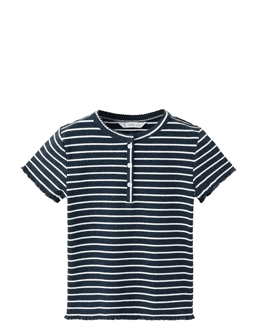 Mango - Striped jersey T-shirt - kortermede t-skjorter - navy - 0