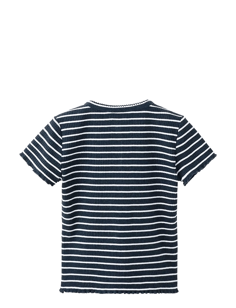 Mango - Striped jersey T-shirt - kortærmede t-shirts - navy - 1