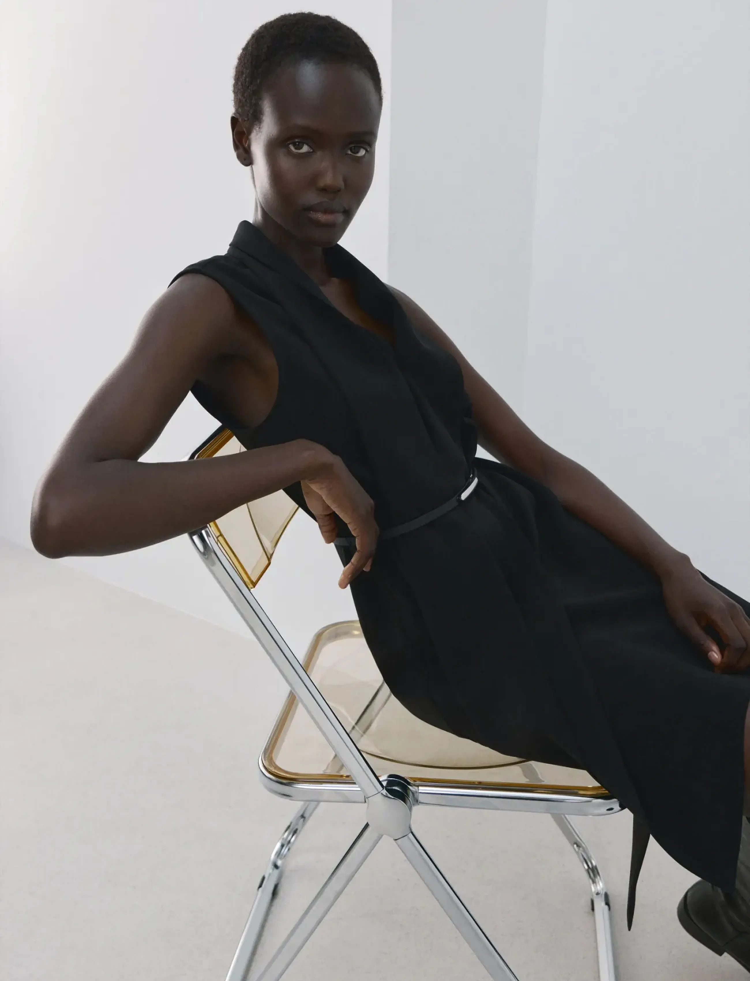 Mango Scarf belt dress - Klänningar - BLACK / black