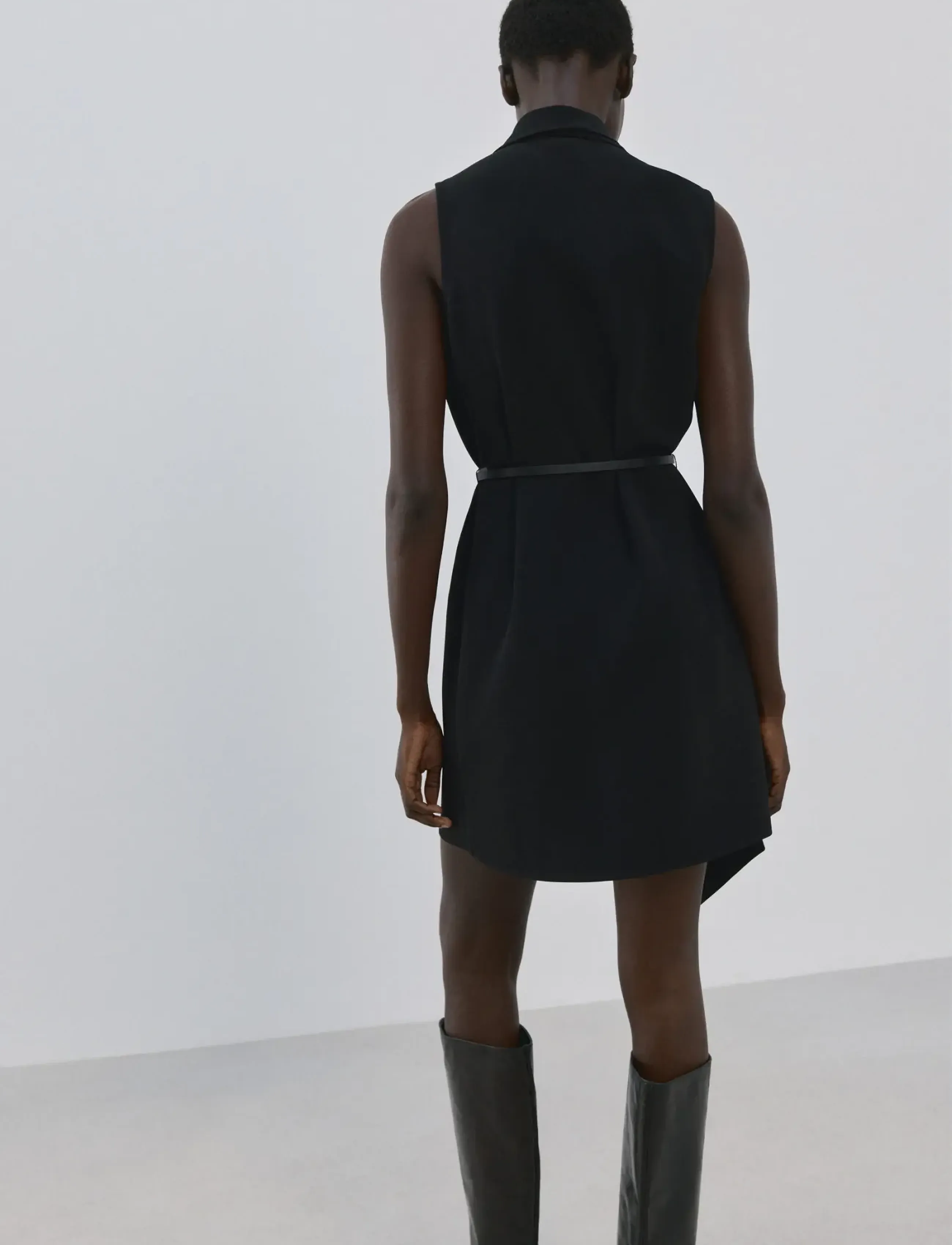Mango - Scarf belt dress - hõlmikkleidid - black - 2