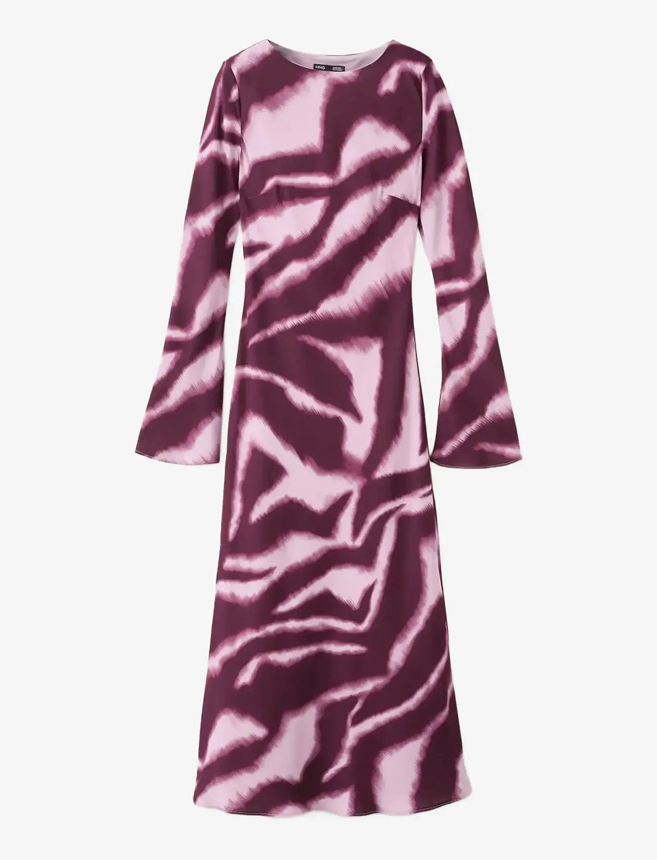 Mango - A-line animal-print dress - midi kjoler - lt-pastel purple - 1