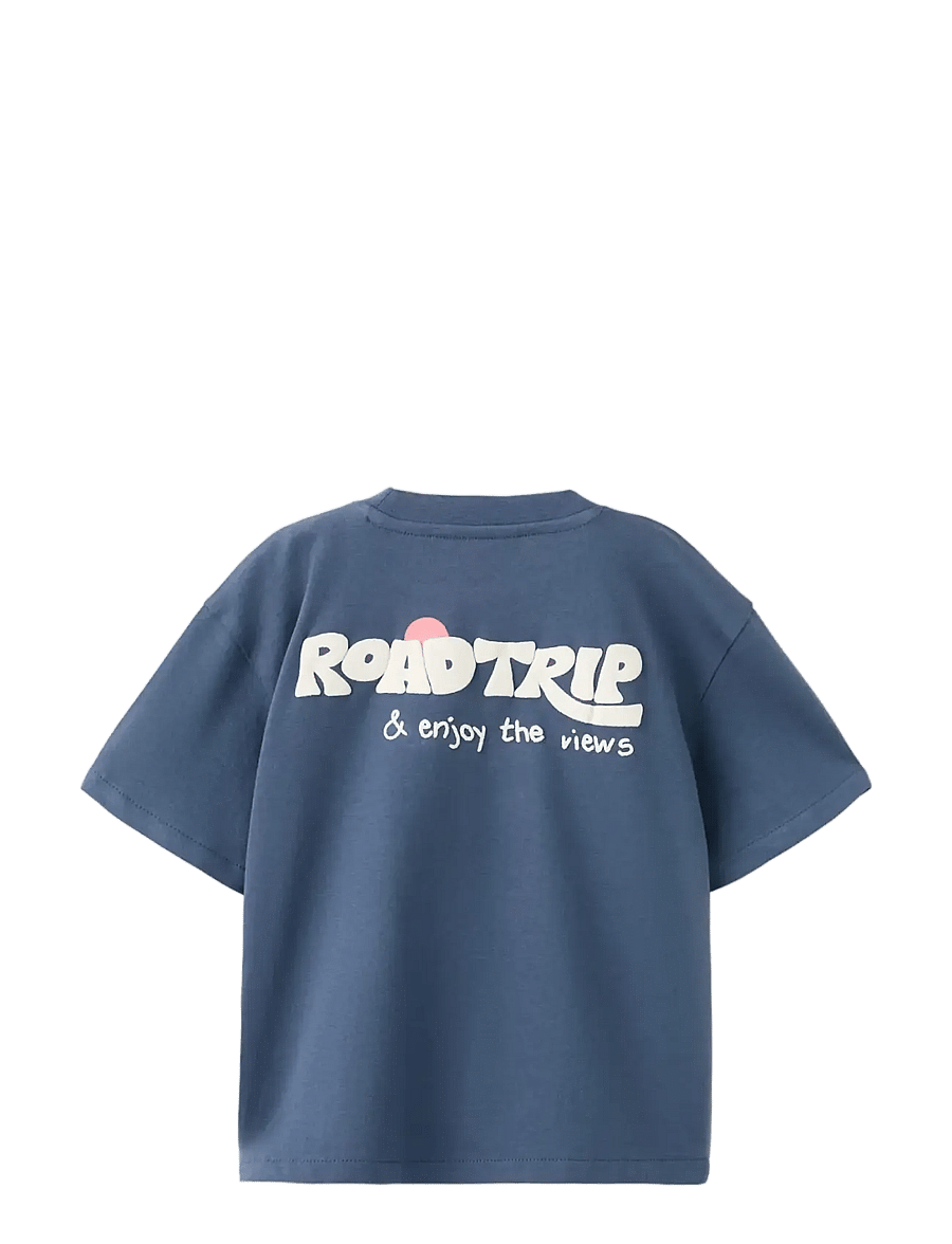 Mango - Printed T-shirt with interactive flap - kortærmede t-shirts - medium blue - 1