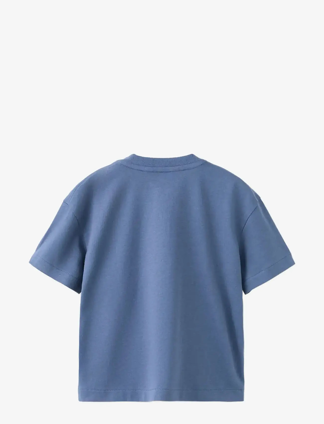 Mango - Buttoned cotton T-shirt - kortærmede t-shirts - medium blue - 1
