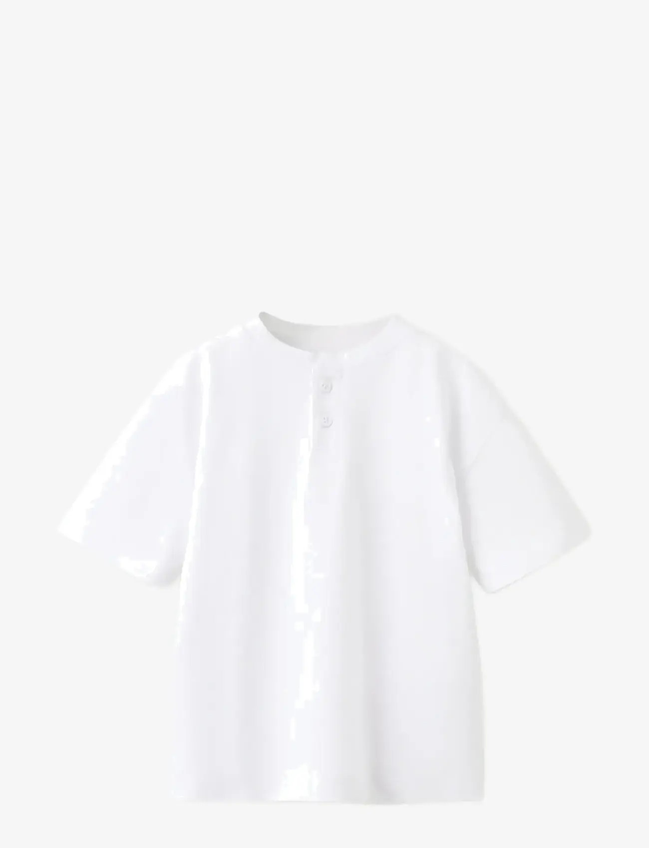 Mango - Buttoned cotton T-shirt - kortærmede t-shirts - white - 0
