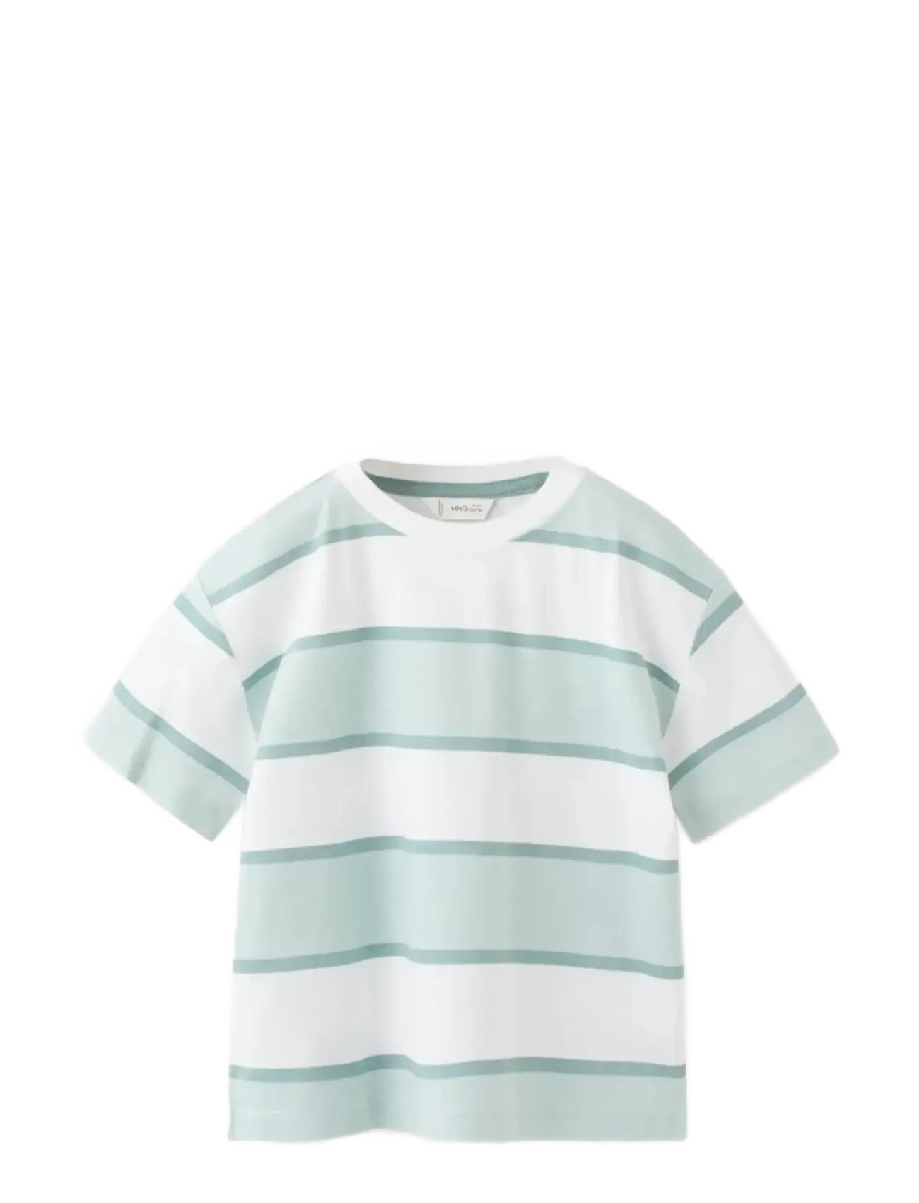 Mango Monochrome Striped T-Shirt, 2-3, T-shirts, Grün - Short-sleeved, Kinder
