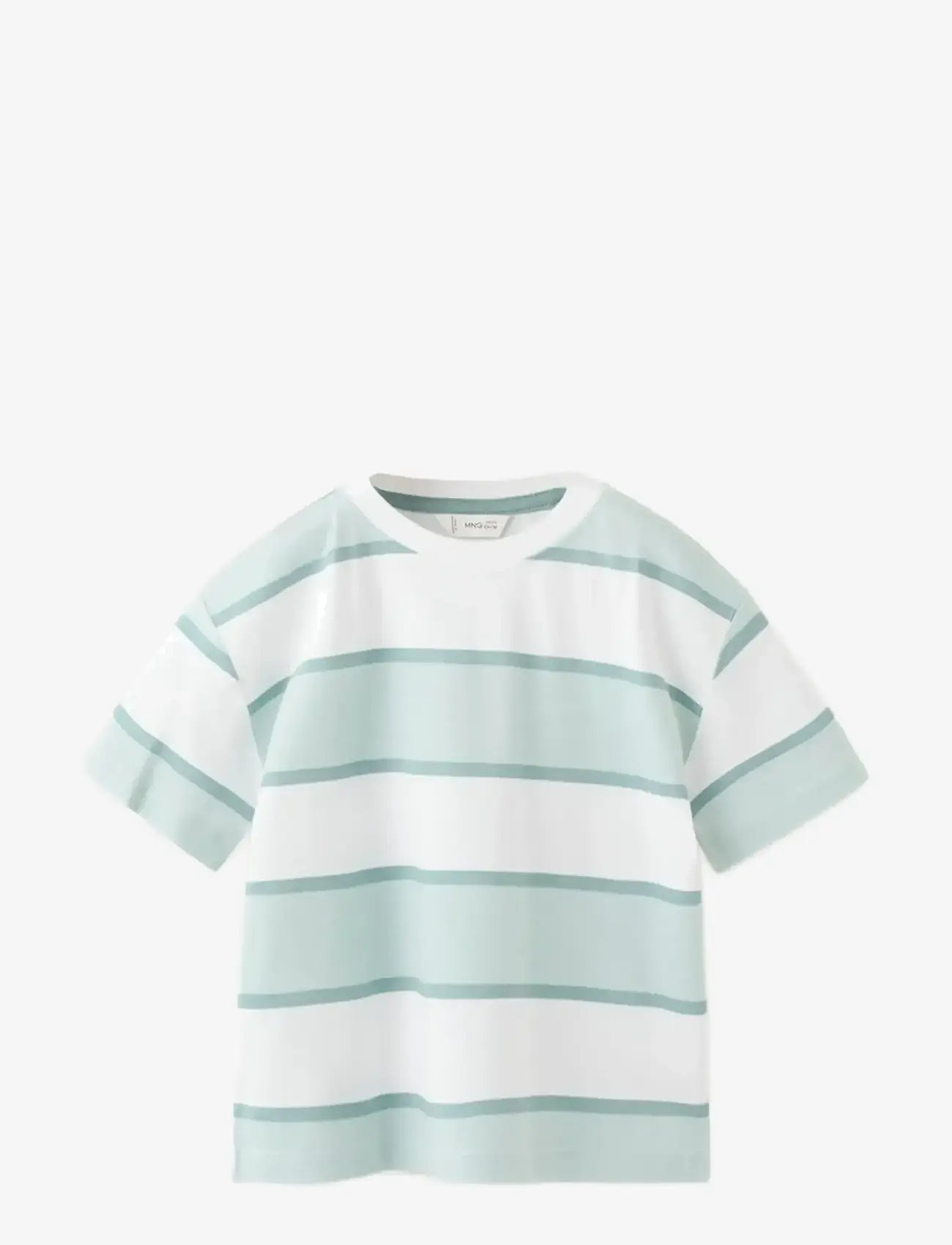 Mango - Monochrome striped T-shirt - kortärmade t-shirts - turquoise - aqua - 0
