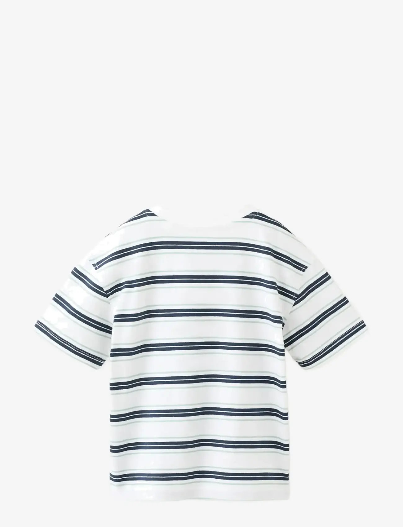 Mango - Monochrome striped T-shirt - kurzärmelige - navy - 1