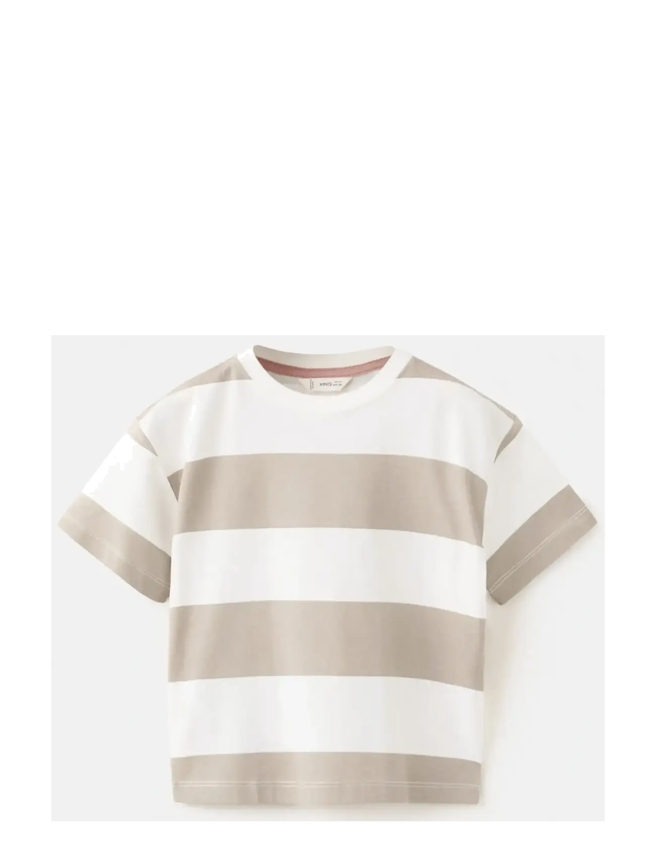 Mango 100% cotton striped t-shirt - Tøj - MEDIUM BROWN / beige