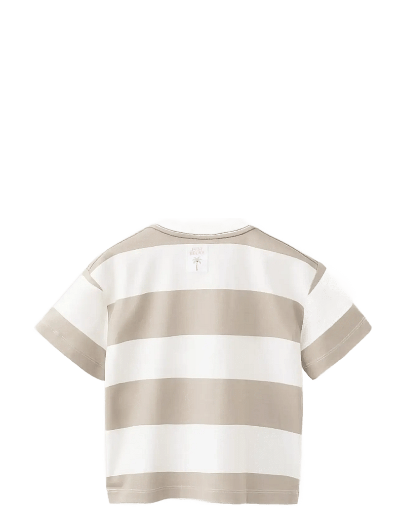 Mango - 100% cotton striped t-shirt - kurzärmelige - medium brown - 2