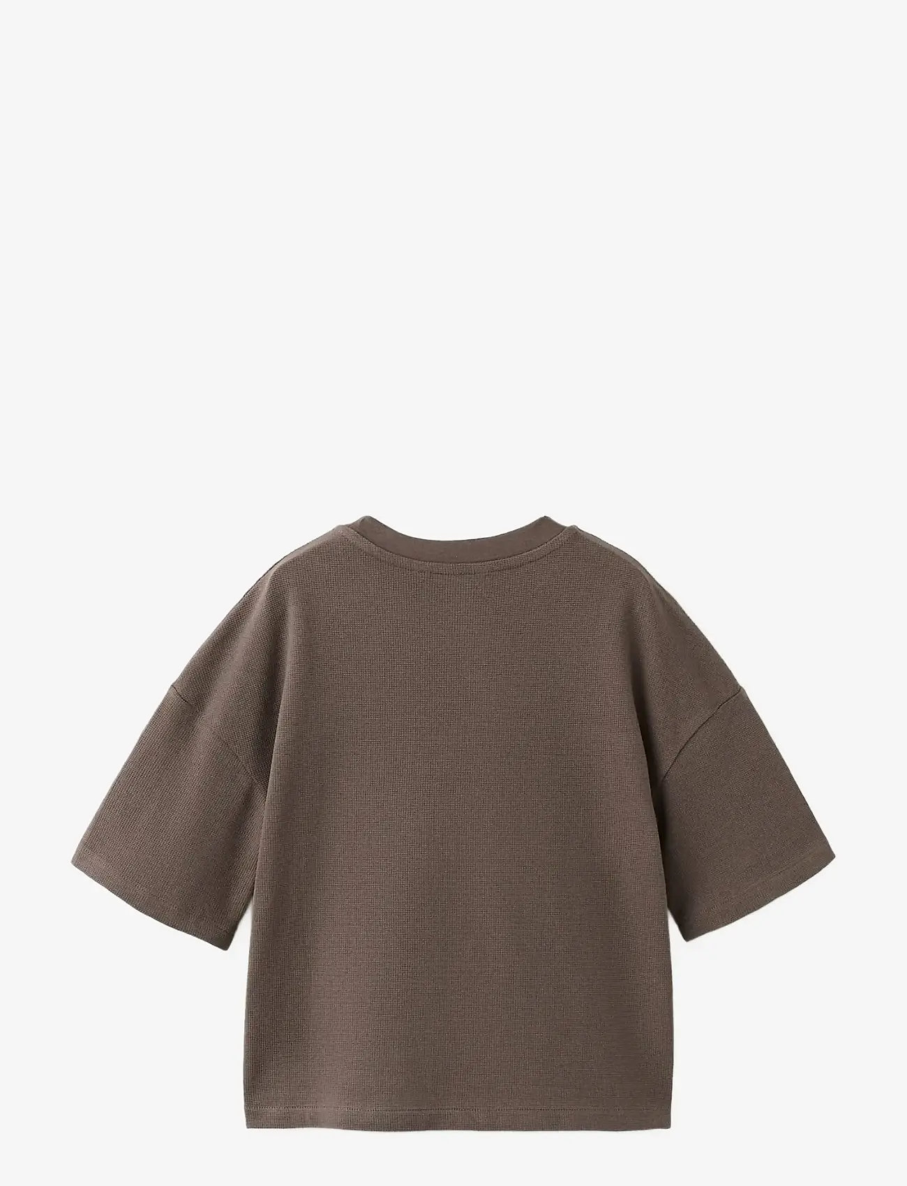 Mango - Short-sleeved cotton t-shirt - kortærmede t-shirts - dark brown - 1