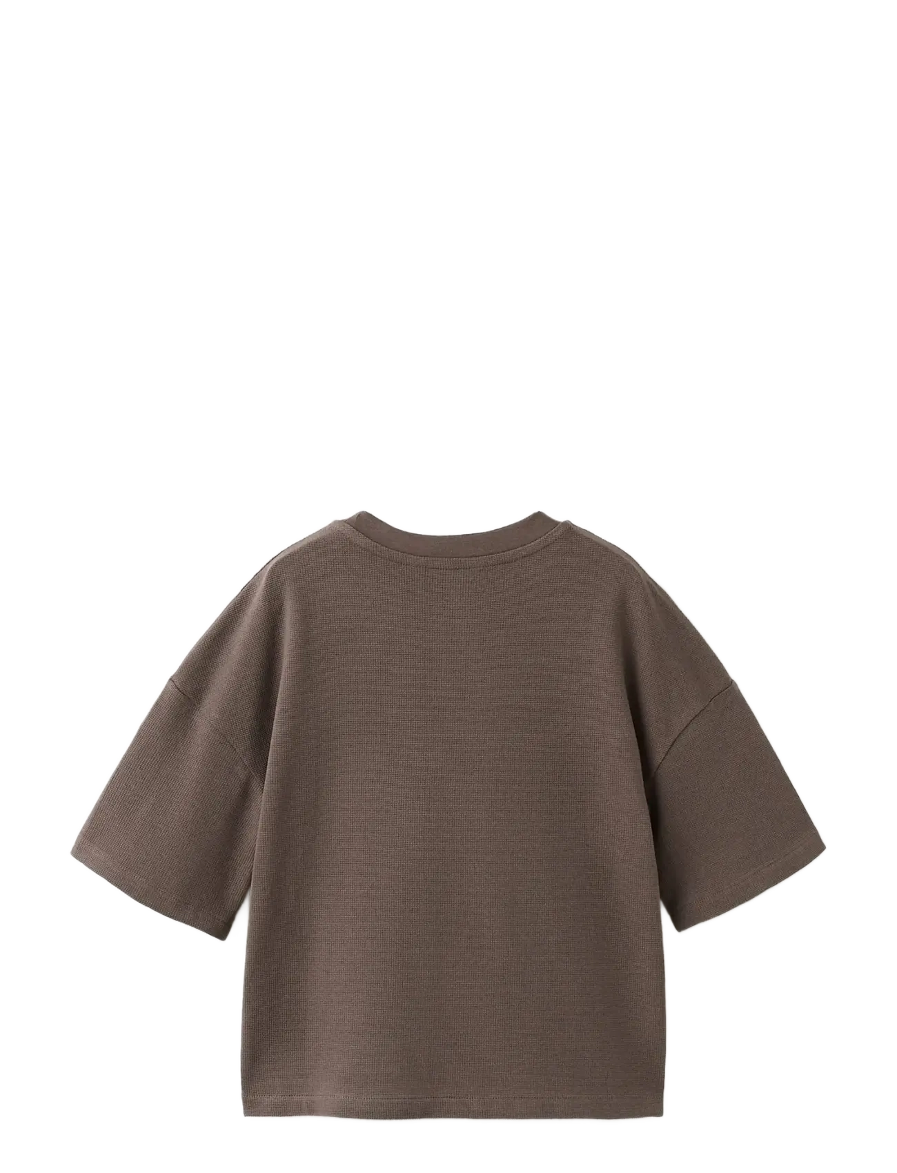 Mango - Short-sleeved cotton t-shirt - kortærmede t-shirts - dark brown - 1