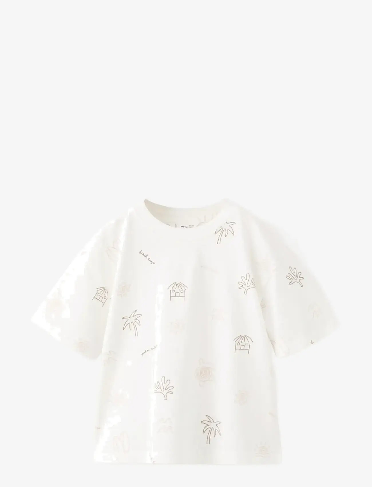 Mango - T-shirt with print details - kortærmede t-shirts - natural white - 0