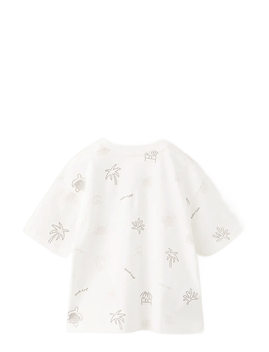 Mango - T-shirt with print details - kortärmade t-shirts - natural white - 1