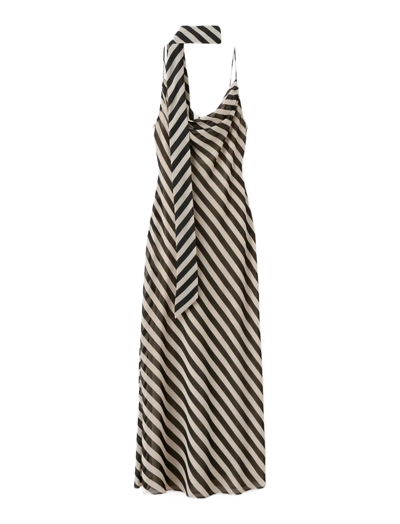 MANGO Printed Kleid With Foulard Braun - L - Damen