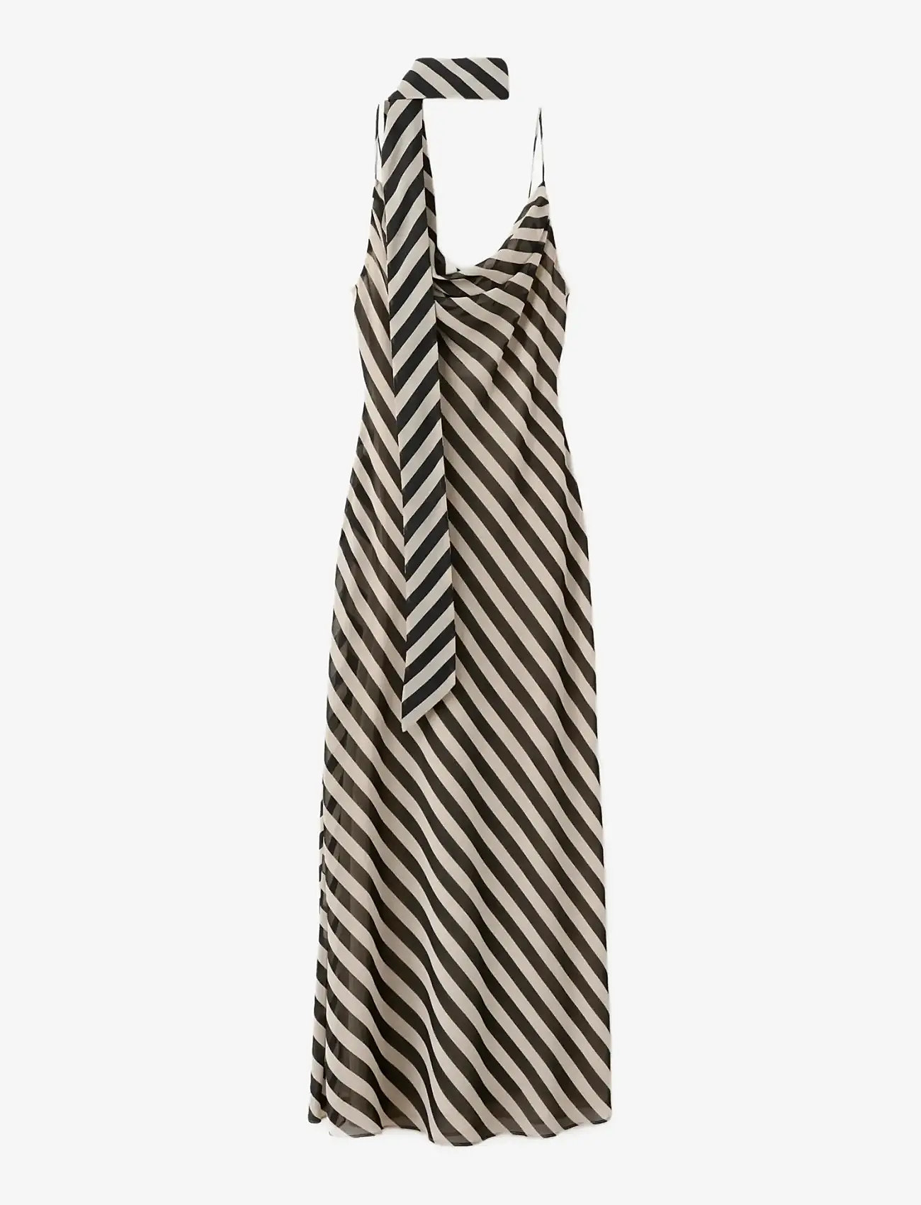Mango - Printed dress with foulard - aftonklänningar - light beige - 1