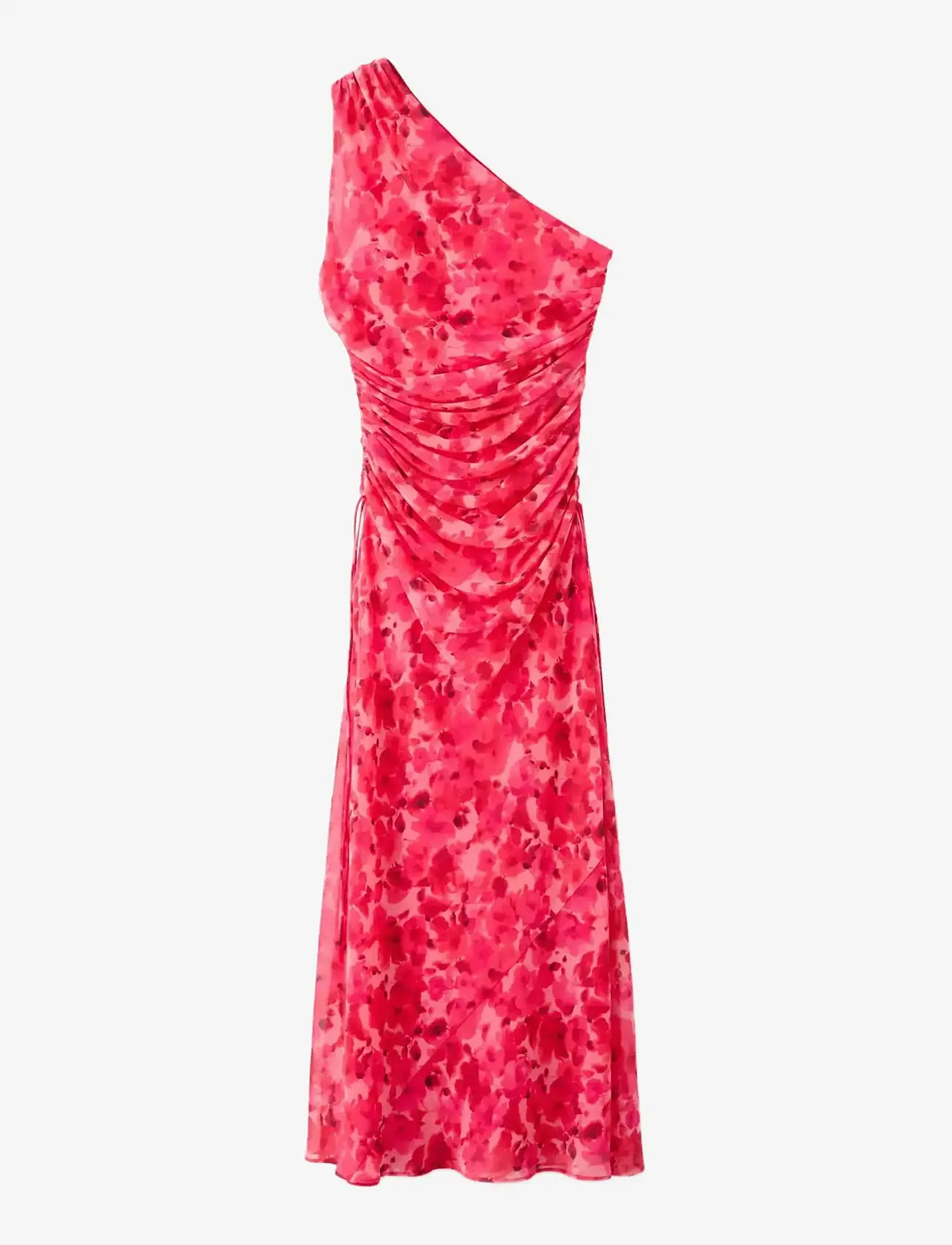 Mango - Asymmetrical floral-print dress - cocktailkjoler - red - 1