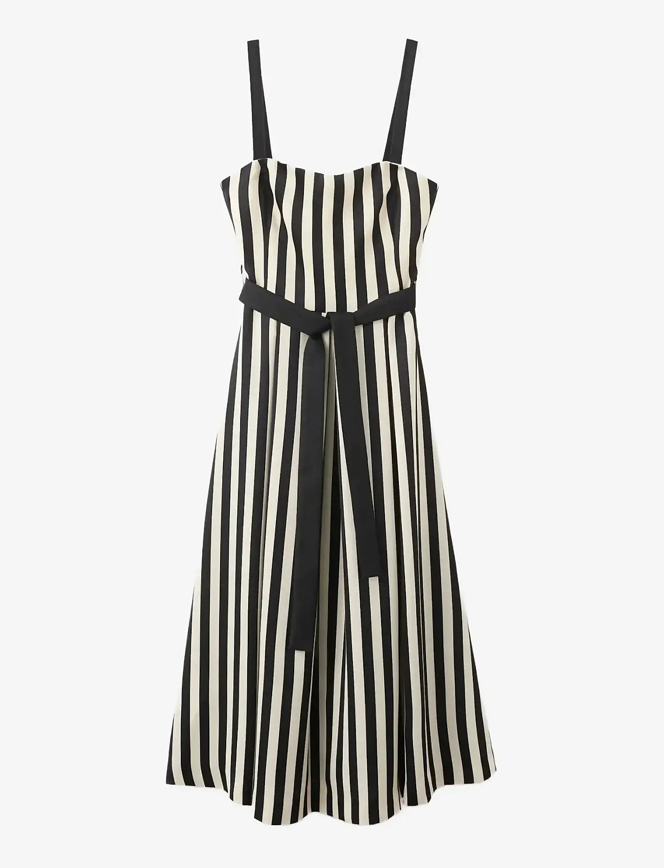 Mango - Belt striped dress - suvekleidid - black - 1