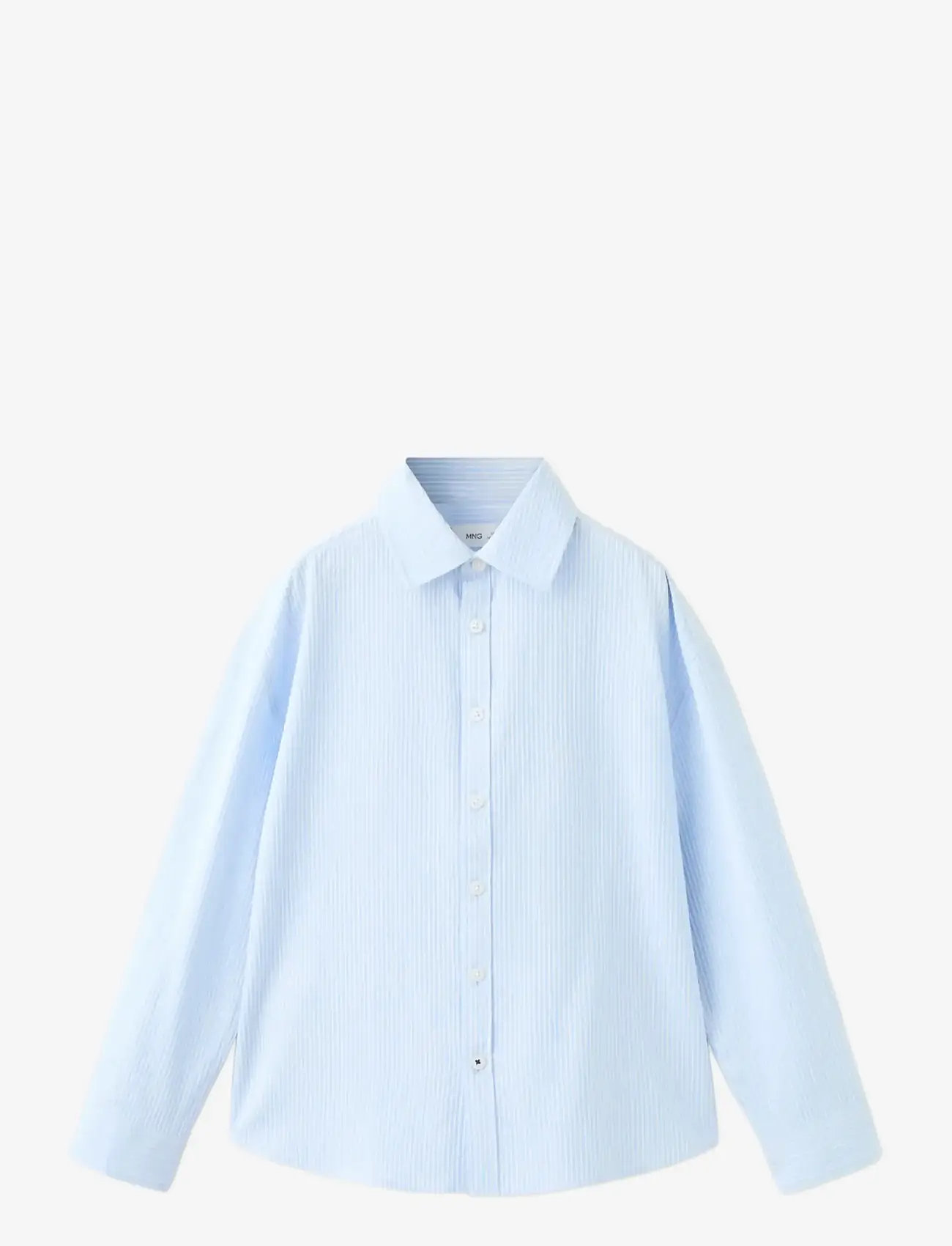 Mango - 100% cotton striped shirt - langærmede skjorter - lt-pastel blue - 1