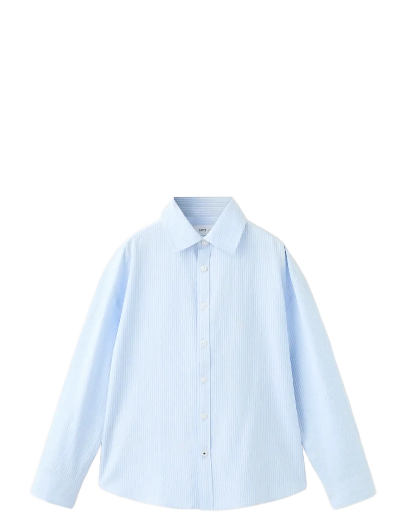 Mango 100% cotton striped shirt - Overdele - LT-PASTEL BLUE / blue