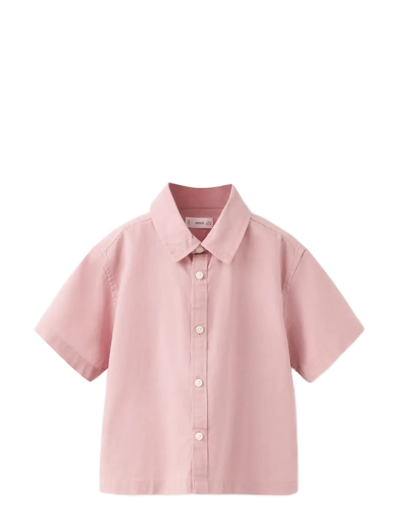 Mango Linen-cotton blend shirt - Skjorter - PINK / pink/rose