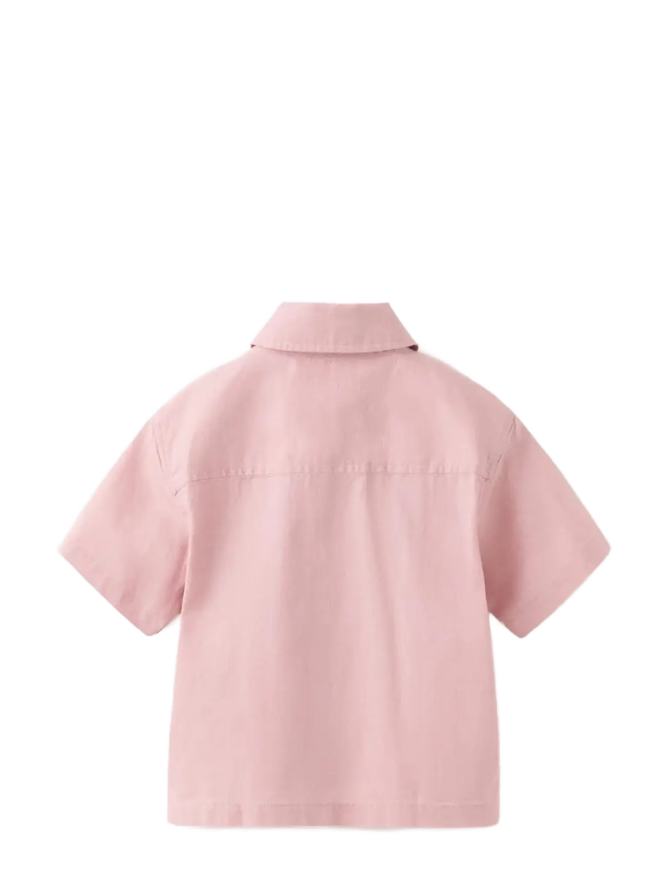 Mango - Linen-cotton blend shirt - kortærmede skjorter - pink - 1
