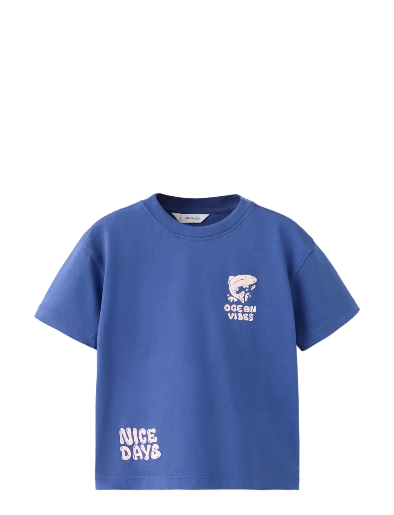 Mango Short-Sleeved Printed T-Shirt, Børn, Kortærmet Printet T-shirt, Blå, Str: 2-3