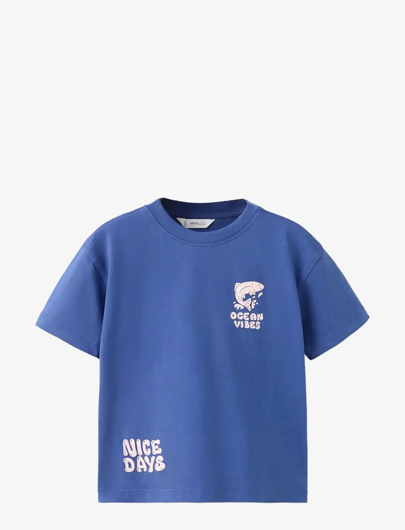 Mango - Short-sleeved printed t-shirt - kortærmede t-shirts - medium blue - 0